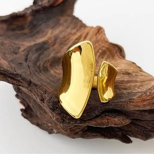 18KGold Plated Irregular Wide Open Ring